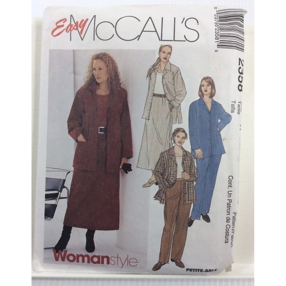 1999 Easy McCalls 2358 VTG Sewing Pattern Women Size 22W-26W Uncut Shirt Pants